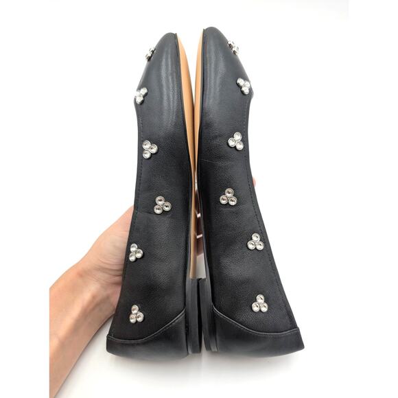 Stuart Weitzman Tammy Leather Ballet Flats Women's Black Size US7.5 EU38 - Picture 5 of 12